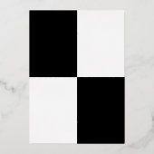 Elegantes Schwarz-Weiß-Minimalistisch-Hochzeitsgol Folieneinladung (Rückseite)