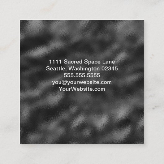 Elegantes Schwarz-Weiß-Minimalistisch Quadratische Visitenkarte (Rückseite)