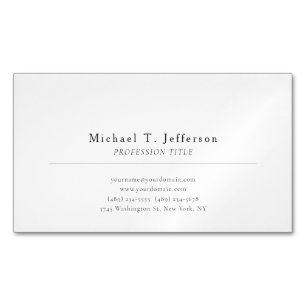 Elegantes Schwarz-Weiß-Minimalistisches-modernes D Magnetische Visitenkarte