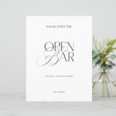 Elegantes Schwarz-Weiß-Minimalistisches-Open-Bar-S (Stehend Vorderseite)