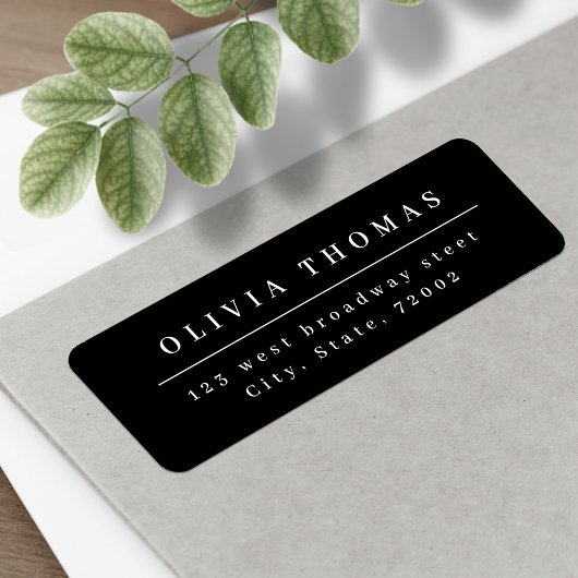 Elegantes Schwarz-weiß-minimalistisches Rücksendea