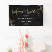 Elegantes Schwarz & Weiß, mit Gold-Hochzeitsanging Banner (Insitu)