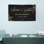 Elegantes Schwarz & Weiß, mit Gold-Hochzeitsanging Banner (Messeveranstaltung)