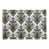 Elegantes Schwarz-Weiß mit Touch von Goldstaub Kissenbezug (Rückseite-Rechts)