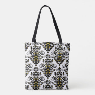 Elegantes Schwarz-Weiß mit Touch von Goldstaub Tasche