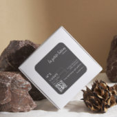 Elegantes schwarz-weiß-modernes Cosmetic-Flaschene Quadratischer Aufkleber