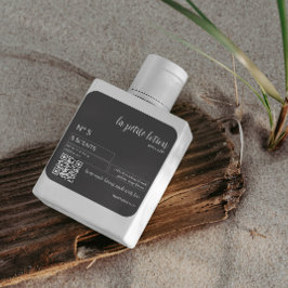 Elegantes schwarz-weiß-modernes Cosmetic-Flaschene Quadratischer Aufkleber