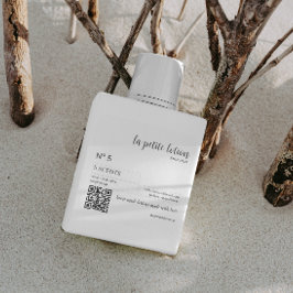 Elegantes schwarz-weiß-modernes Cosmetic-Flaschene Quadratischer Aufkleber