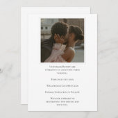 Elegantes Schwarz/Weiß Modernes Foto Hochzeit Save The Date (Vorne/Hinten)