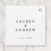 Elegantes Schwarz/Weiß Modernes Klassisches Minima Geschenkanhänger (Rückseite)