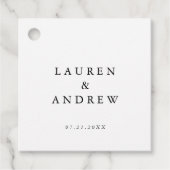 Elegantes Schwarz/Weiß Modernes Klassisches Minima Geschenkanhänger (Vorderseite)