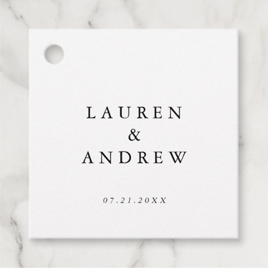 Elegantes Schwarz/Weiß Modernes Klassisches Minima Geschenkanhänger (Vorderseite)