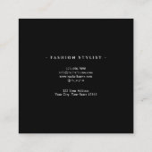 Elegantes Schwarz & Weiß, modernes Skript Quadratische Visitenkarte (Rückseite)