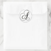 Elegantes Schwarz-Weiß-Monogramm - A Runder Aufkleber (Tasche)