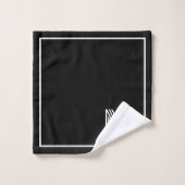 Elegantes Schwarz-Weiß-Monogramm Anfangsbuchstabe Badhandtuch Set (Waschlappen)