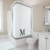 Elegantes Schwarz-Weiß-Monogramm Duschvorhang (Beispiel)