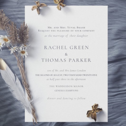 Elegantes Schwarz-Weiß-Monogramm Einladung