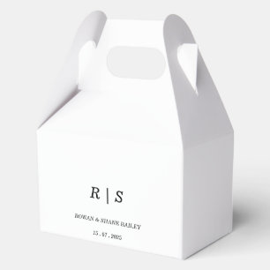 Elegantes Schwarz-Weiß-Monogramm-Gastgeschenk Hoch Geschenkschachtel