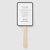 Elegantes Schwarz-Weiß-Monogramm-Hochzeitsprogramm Fächer (Rückseite)