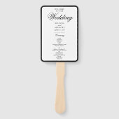 Elegantes Schwarz-Weiß-Monogramm-Hochzeitsprogramm Fächer (Vorderseite)