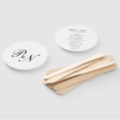 Elegantes Schwarz-Weiß-Monogramm-Hochzeitsprogramm Fächer (Non-assembled)