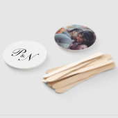 Elegantes Schwarz-Weiß-Monogramm-Hochzeitsstift Fächer (Non-assembled)