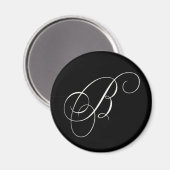 Elegantes Schwarz-Weiß-Monogramm - Initial B Magnet (Vorderseite/Rückseite)