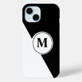 Elegantes Schwarz-Weiß-Monogramm-iPhone-Case Case-Mate iPhone Hülle (Rückseite)