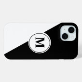 Elegantes Schwarz-Weiß-Monogramm-iPhone-Case Case-Mate iPhone Hülle (Rückseite (Horizontal))