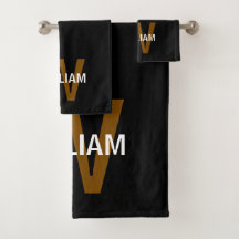 Elegantes Schwarz-Weiß-Monogramm Name