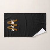 Elegantes Schwarz-Weiß-Monogramm Name Badhandtuch Set (Handtuch)