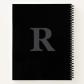 Elegantes Schwarz-Weiß-Monogramm Notizblock (Rückseite)