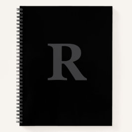 Elegantes Schwarz-Weiß-Monogramm  Notizblock