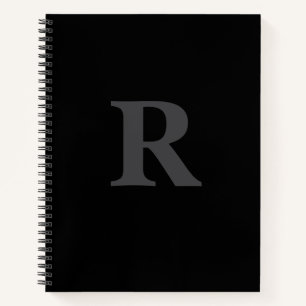 Elegantes Schwarz-Weiß-Monogramm  Notizblock