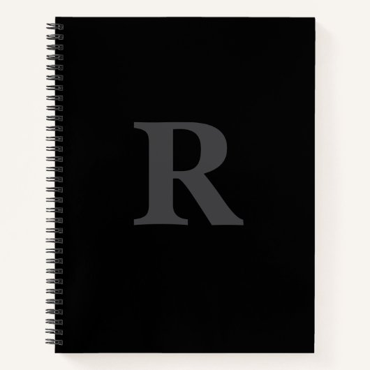 Elegantes Schwarz-Weiß-Monogramm Notizblock (Vorderseite)