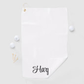 Elegantes Schwarz-Weiß-Monogramm-Professionell Golfhandtuch (Insitu)