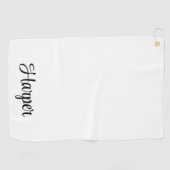 Elegantes Schwarz-Weiß-Monogramm-Professionell Golfhandtuch (Horizontal)