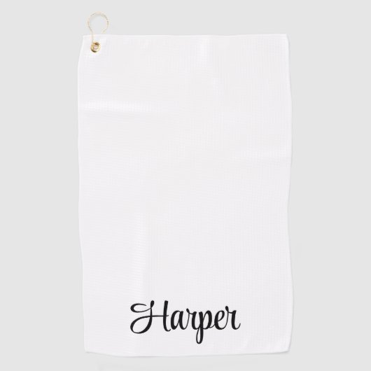 Elegantes Schwarz-Weiß-Monogramm-Professionell Golfhandtuch (Vorderseite)