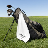 Elegantes Schwarz-Weiß-Monogramm-Professionell Golfhandtuch (Gras)