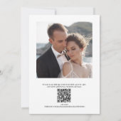 Elegantes Schwarz/Weiß-Monogramm-Wappen QR-Code Ho Einladung (Rückseite)