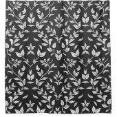 Elegantes Schwarz-Weiß-Muster Duschvorhang (Vorderseite)