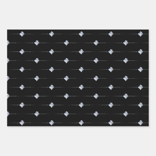 Elegantes Schwarz-Weiß-Muster-Geschenk Geschenkpapier Set (Vorderseite)