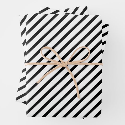 Elegantes Schwarz-Weiß-Muster Geschenkpapier Set (Beispiel)