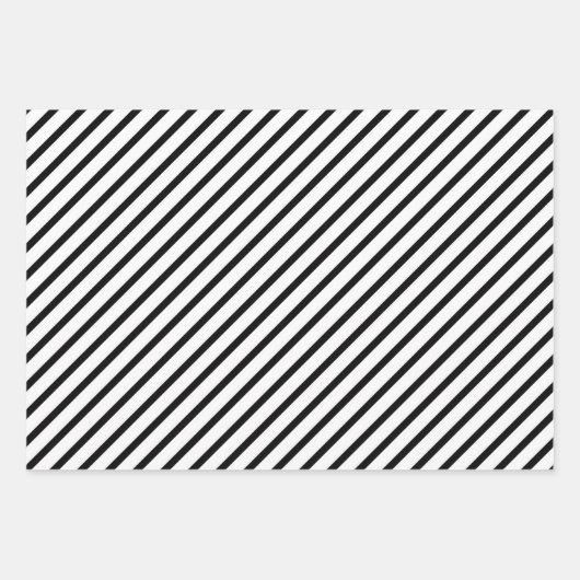 Elegantes Schwarz-Weiß-Muster Geschenkpapier Set (Vorderseite)