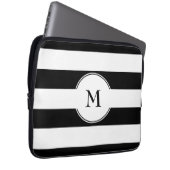 Elegantes Schwarz-Weiß-Muster Laptopschutzhülle (Vorne Rechts)