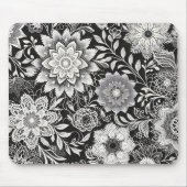 Elegantes Schwarz-Weiß-Muster Mousepad (Vorne)