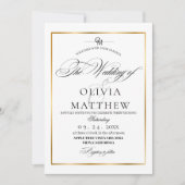 Elegantes Schwarz-Weiß-Overlay-Foto Hochzeit Einladung (Vorderseite)