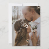 Elegantes Schwarz-Weiß-Overlay-Foto Hochzeit Einladung (Rückseite)