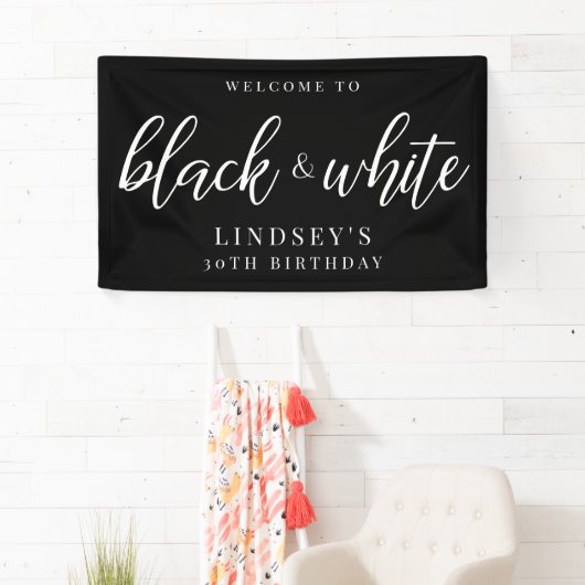 Elegantes, Schwarz-Weiß-Party Banner (Insitu)