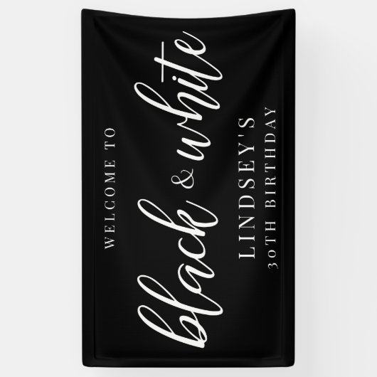 Elegantes, Schwarz-Weiß-Party Banner (Vertikal)